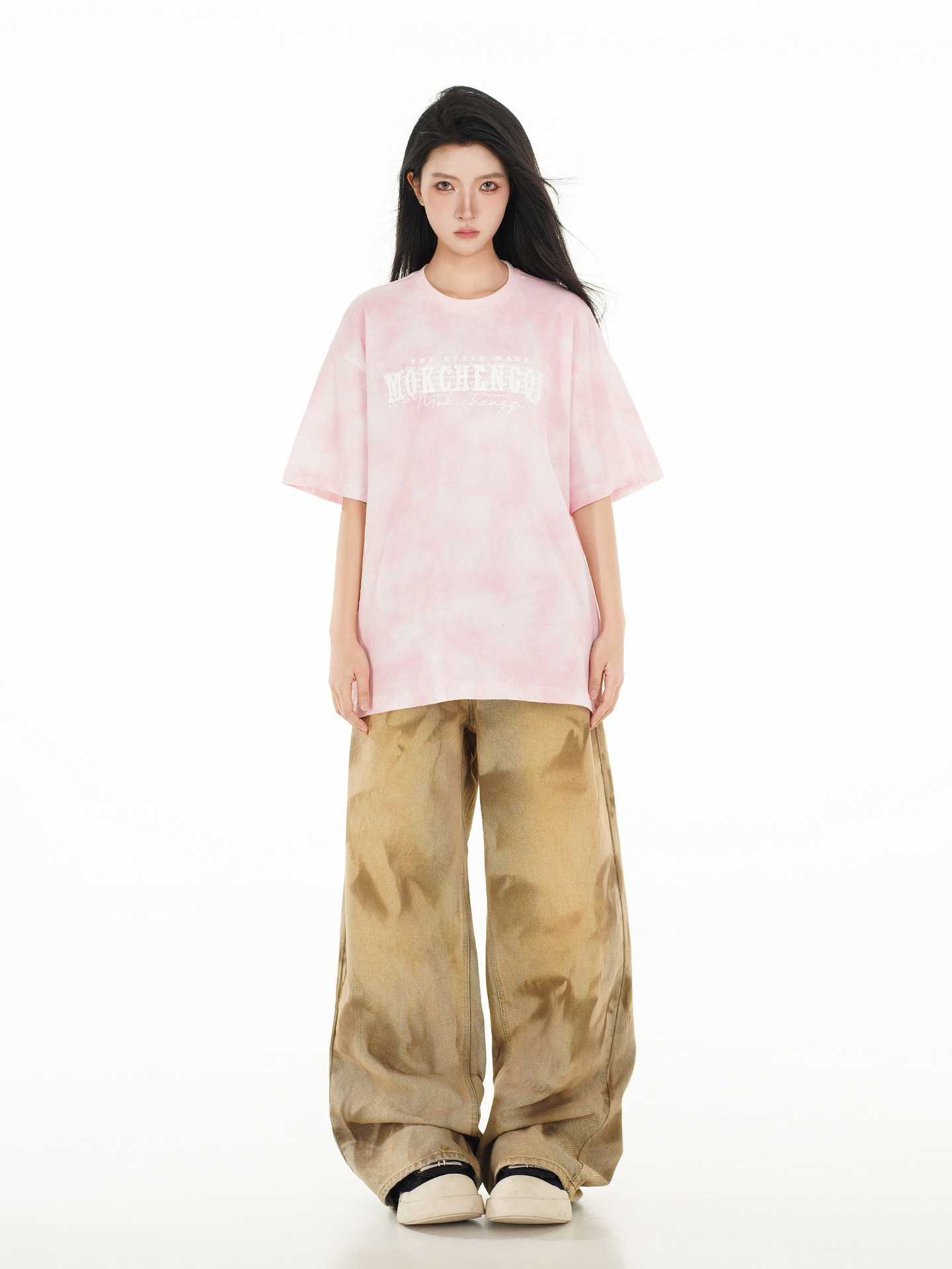 Oversized Cotton Swirled Graphic T-Shirt