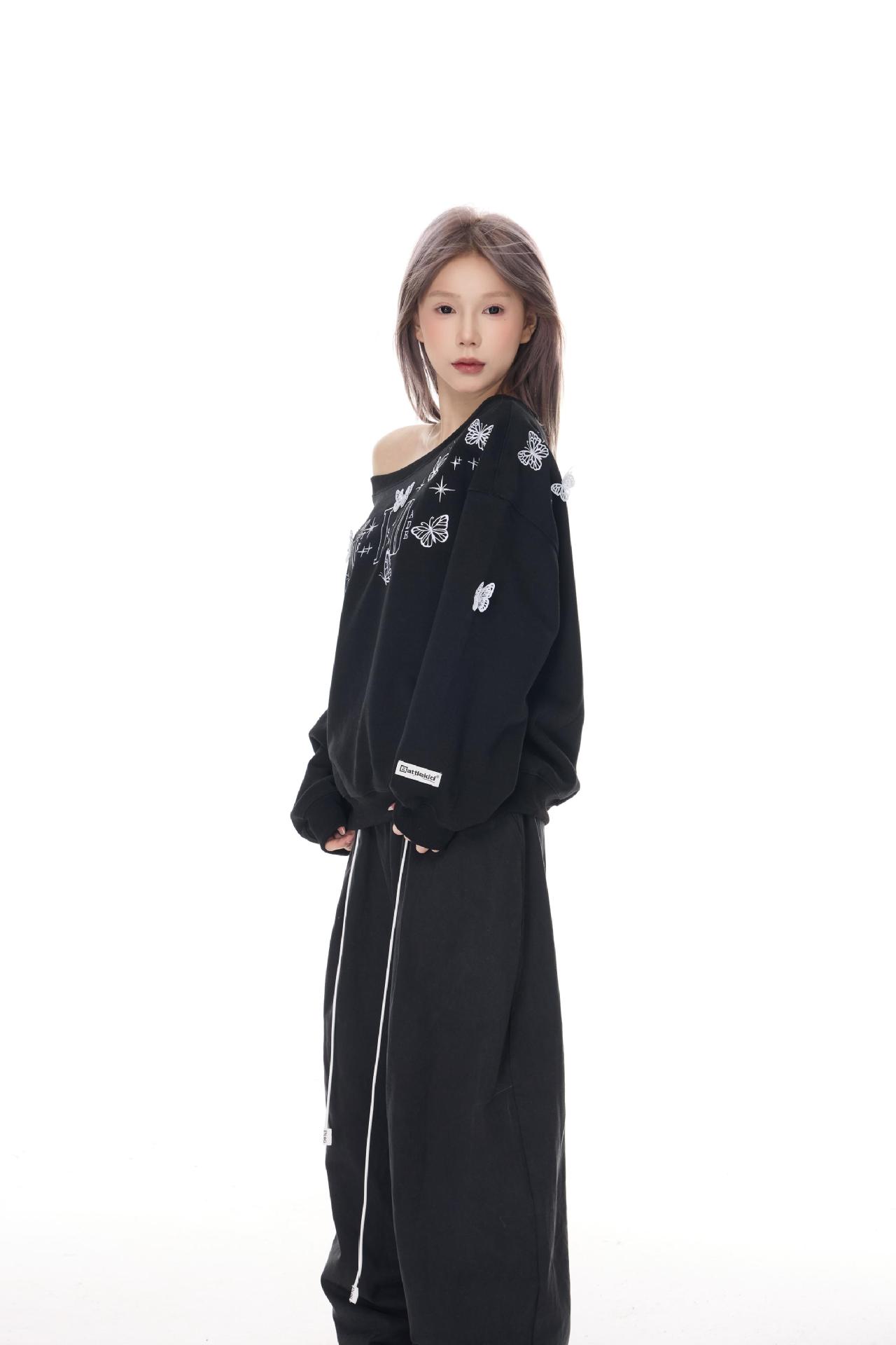 Dimensional Winged Flame Studded Hoodie