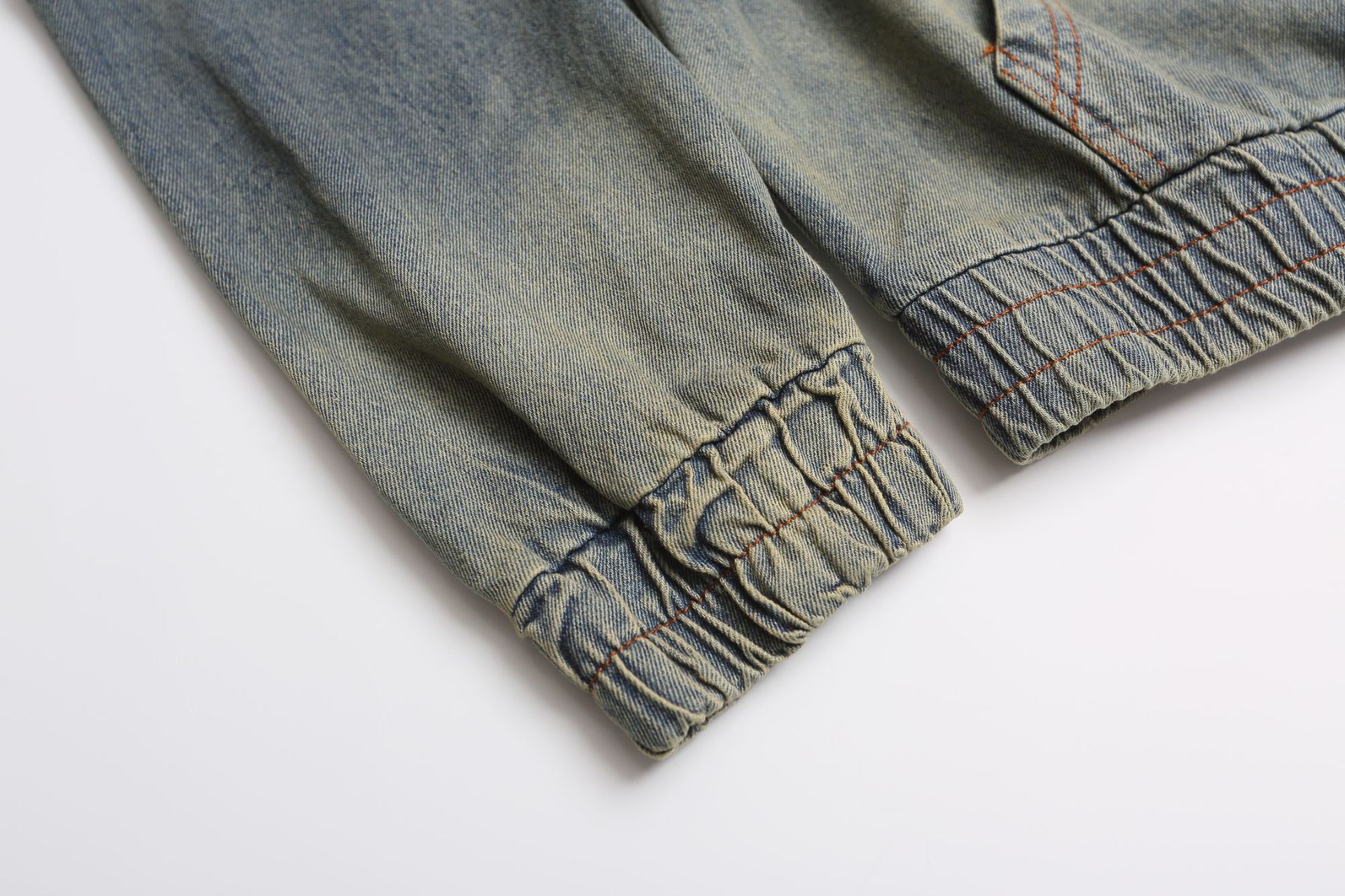 Faded Blue Cotton Embellished Hoody
