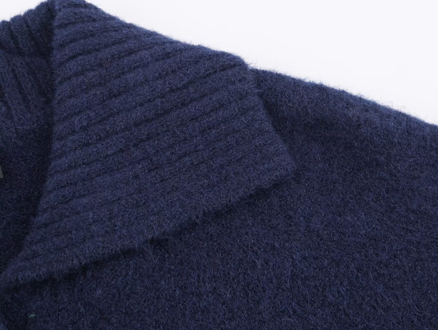 Convertible Neck Elbow-Length Color-Block Patch Sweater
