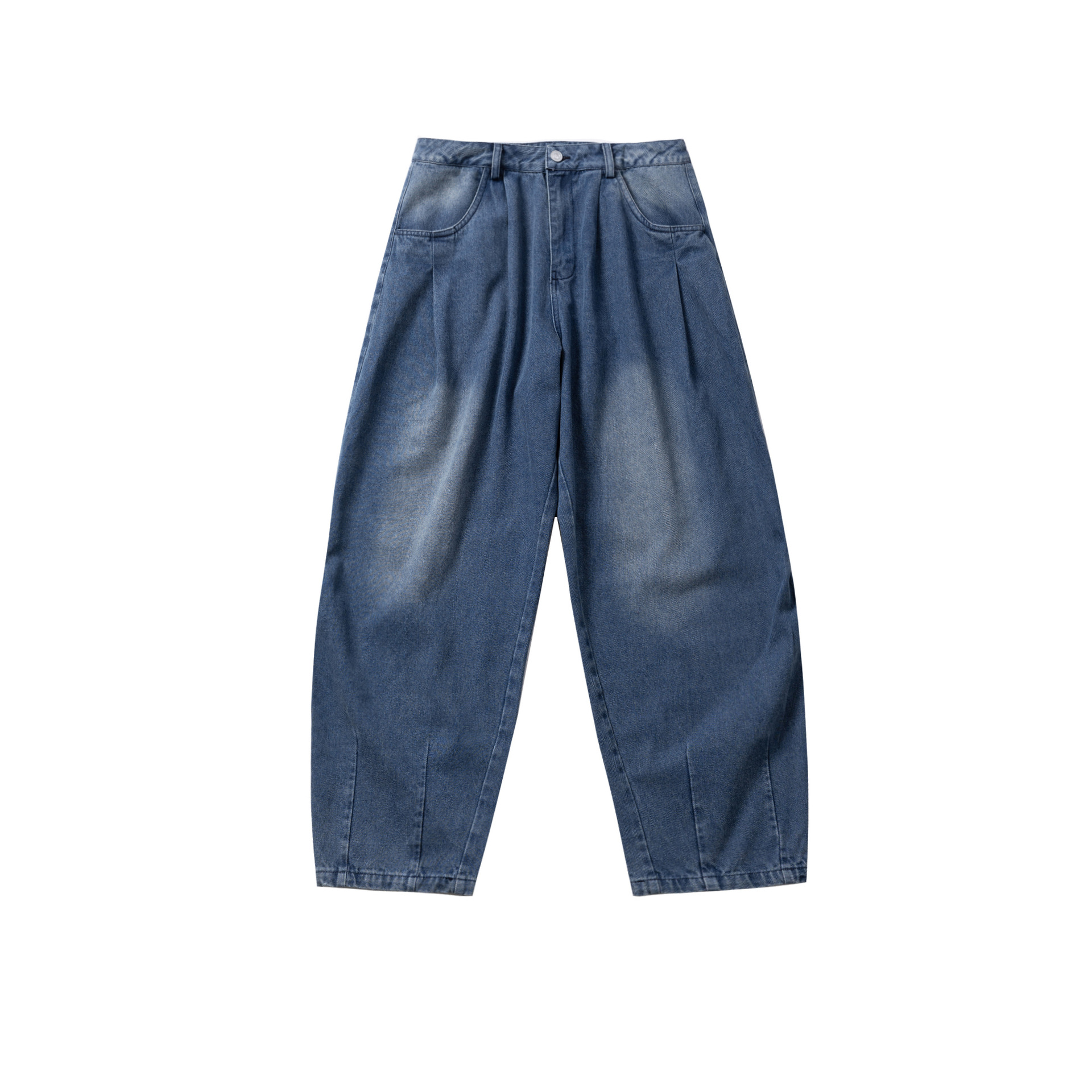 Loose Fit Washed Straight Leg Wide Leg Jeans for Men