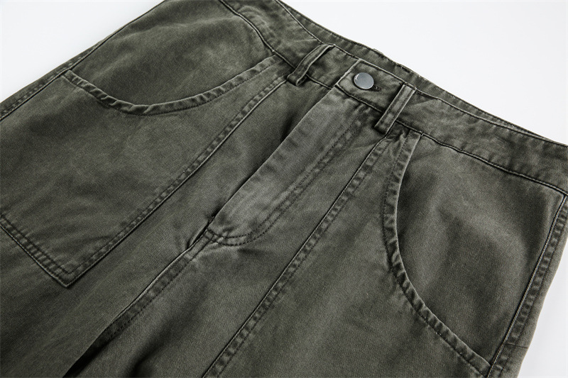 Multi-Pocket Cargo Pants Loose Wide-Leg Casual Trousers