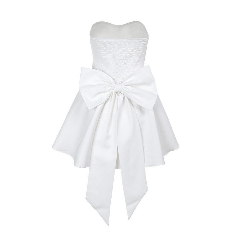 Polyester Sleeveless Tie Collarless Dress