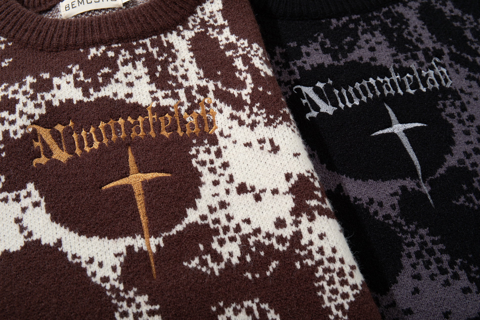Oversized Gothic Jacquard Sweater
