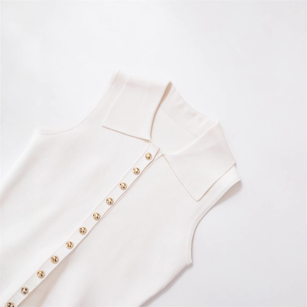 Ladies Relaxed Crew Sleeveless Polyester Vest