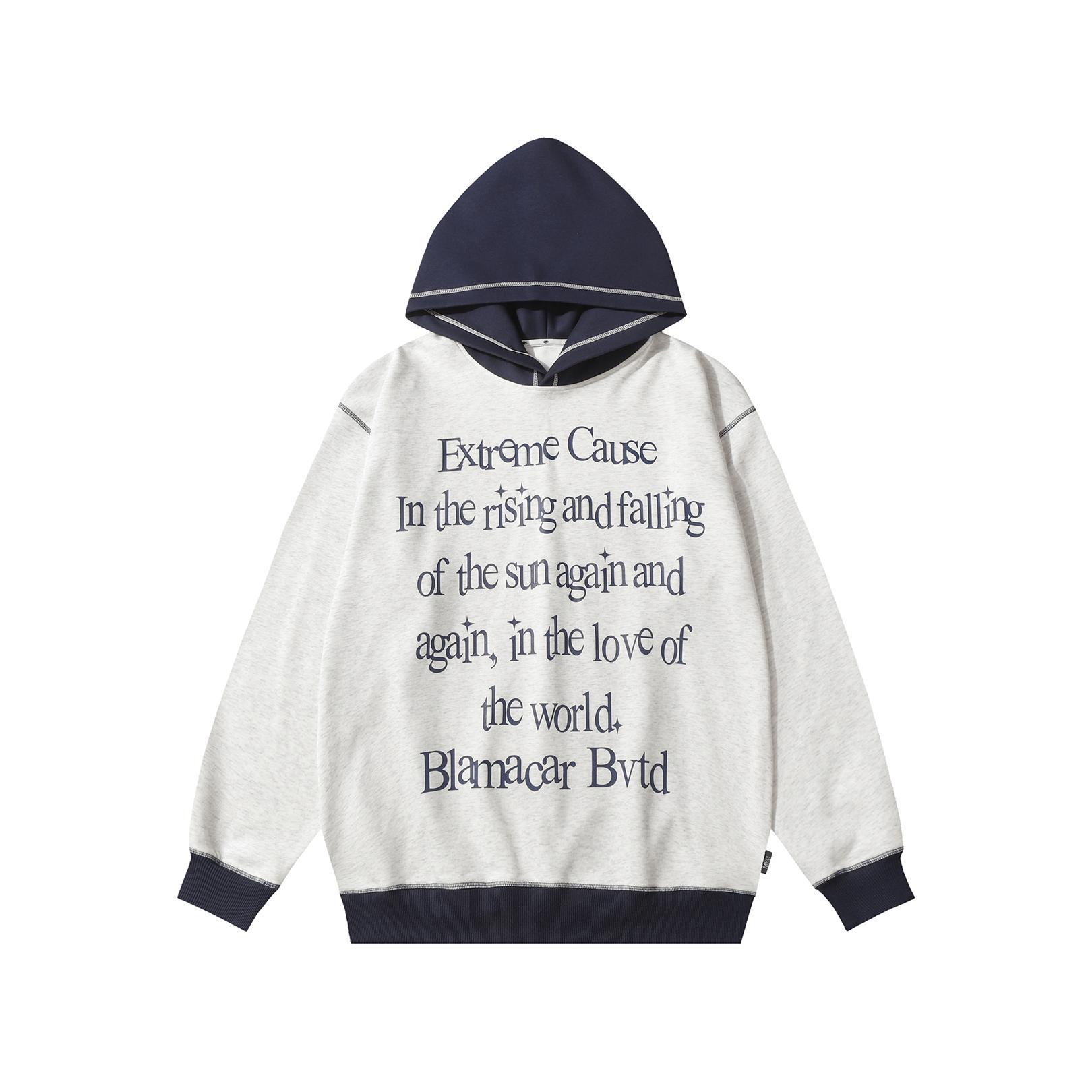 Two-Tone Linear Typography Hoodie
