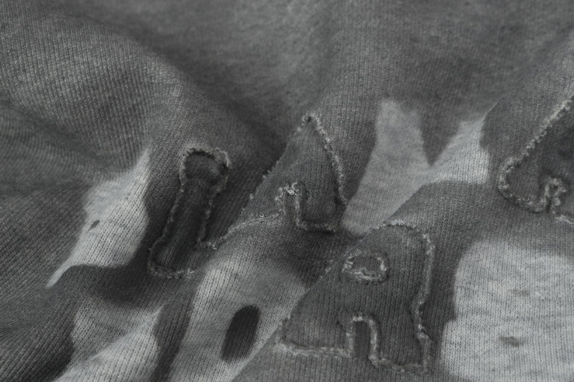 Ombre Typography Stitched Hoodie