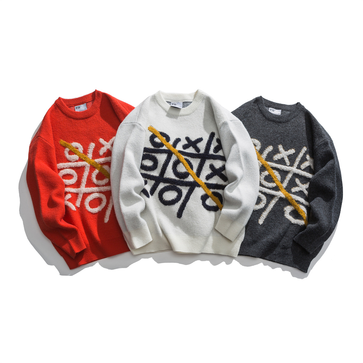 Japanese Workwear Color Block Long Sleeve Sweater