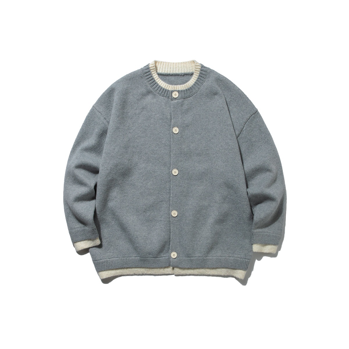 Japanese Workwear Double Layer Polyester Cardigan