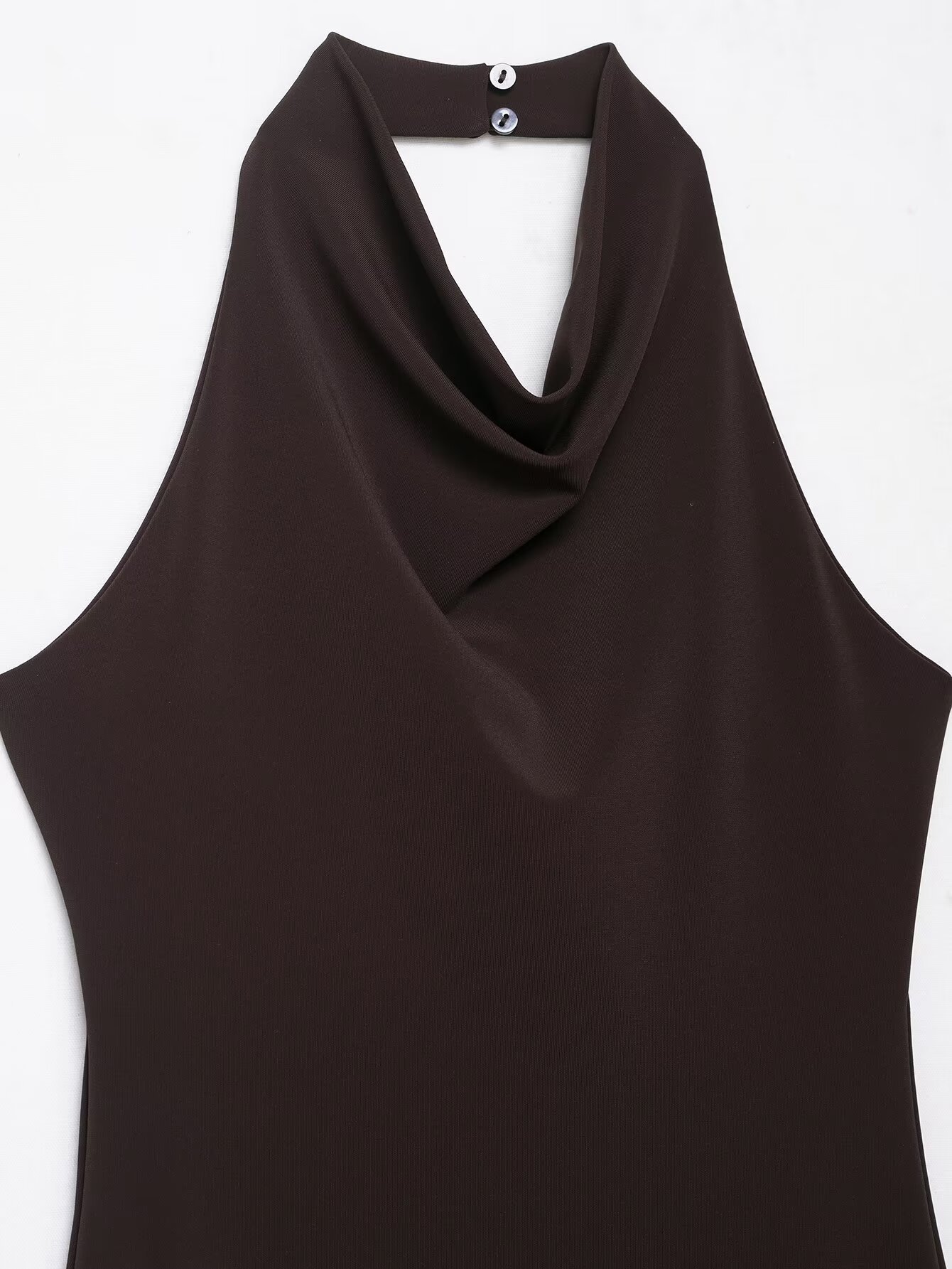 Long Sleeveless Cutout Ruched Spliced Dress