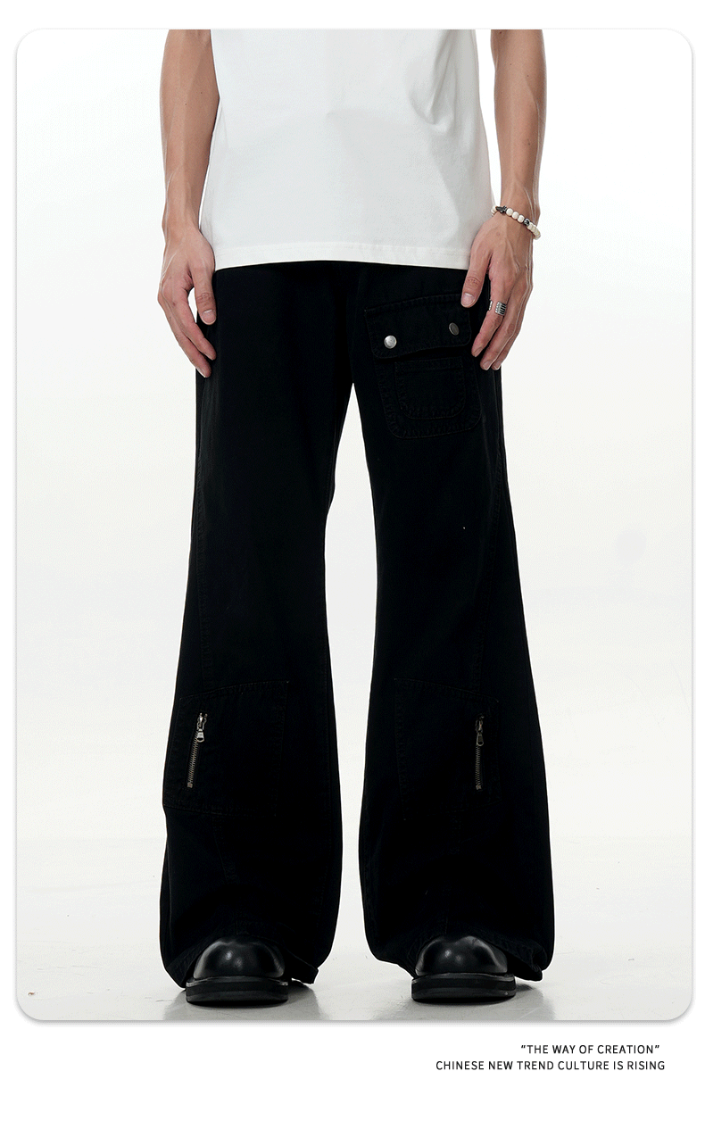 Post-Apocalyptic Deconstructed Design Loose Fit Casual Slimming Long Trousers