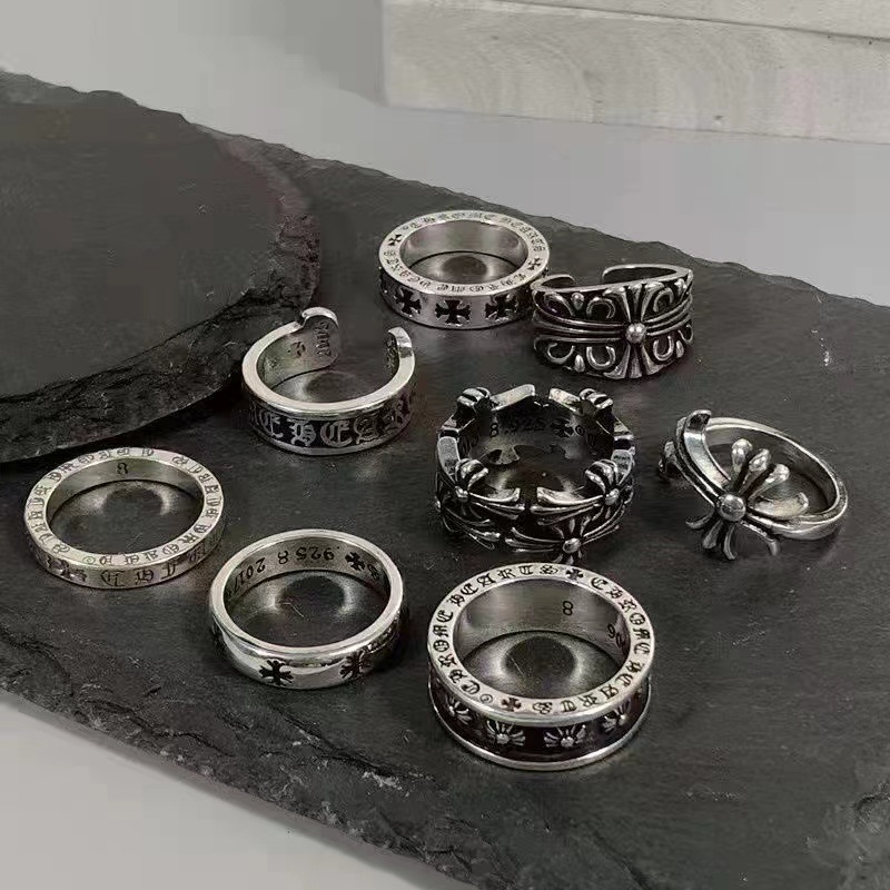 Cross men's and women's white copper ring jewelry
