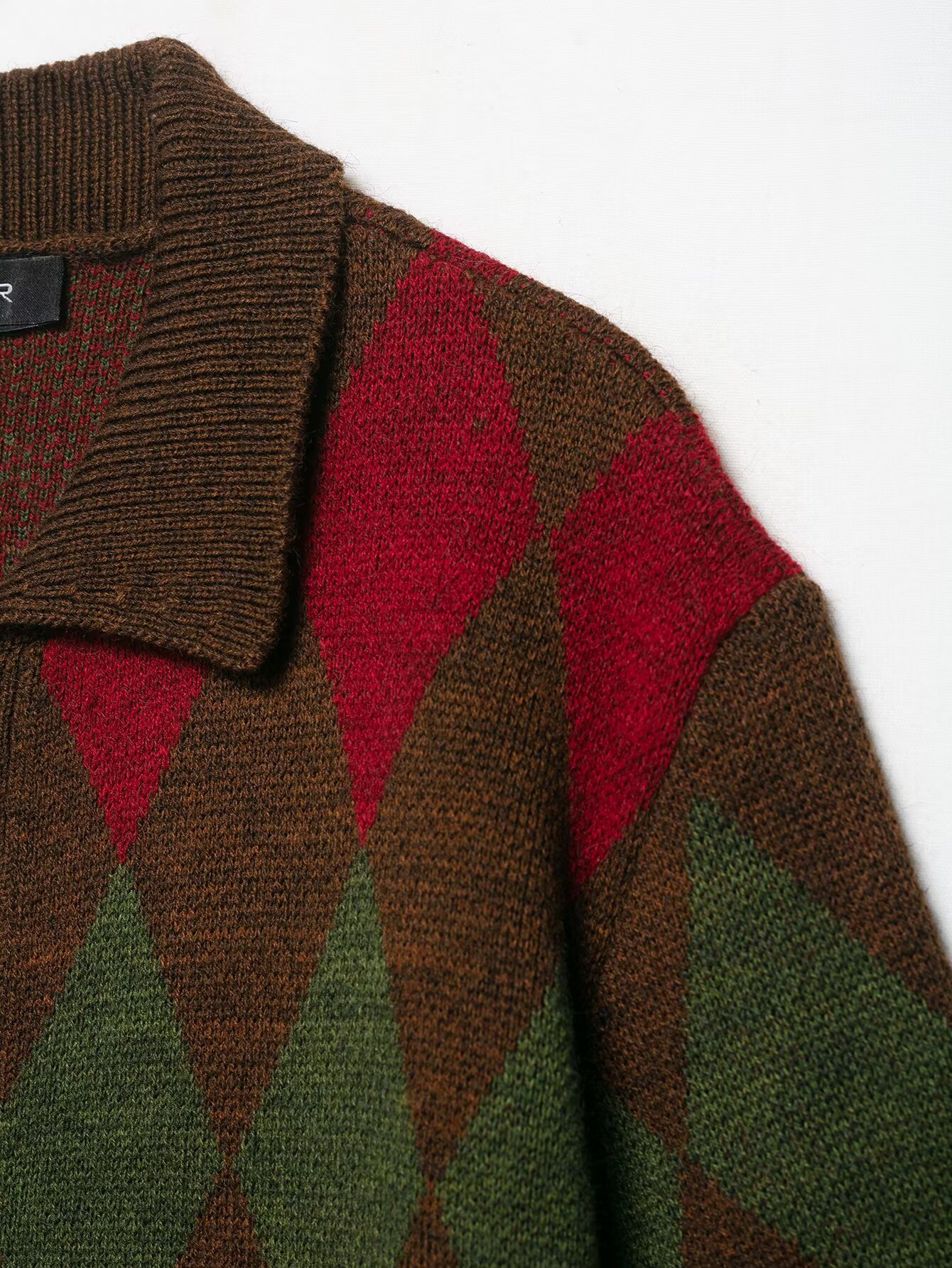 Ladies' Plaid Button Front Full Sleeve Sweater