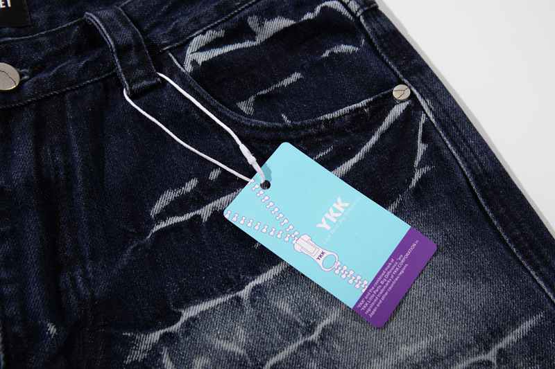 Retro Washed Lightning Pattern Men's Long Pants, INS Autumn Trendy Streetwear, Cool and Versatile Slightly Flared Jeans