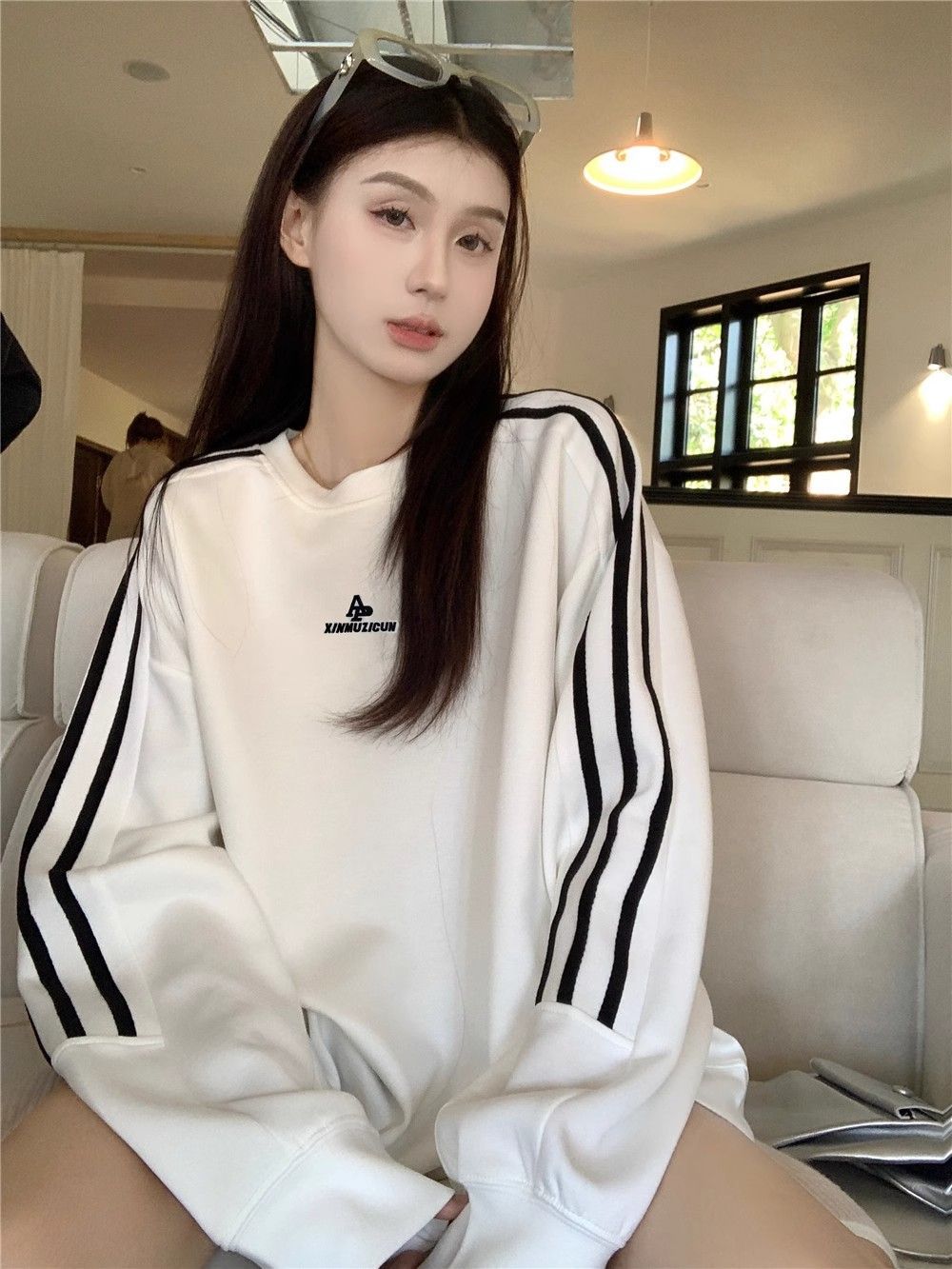 Oversized Japanese Korean Hip-Length Crew Sweater