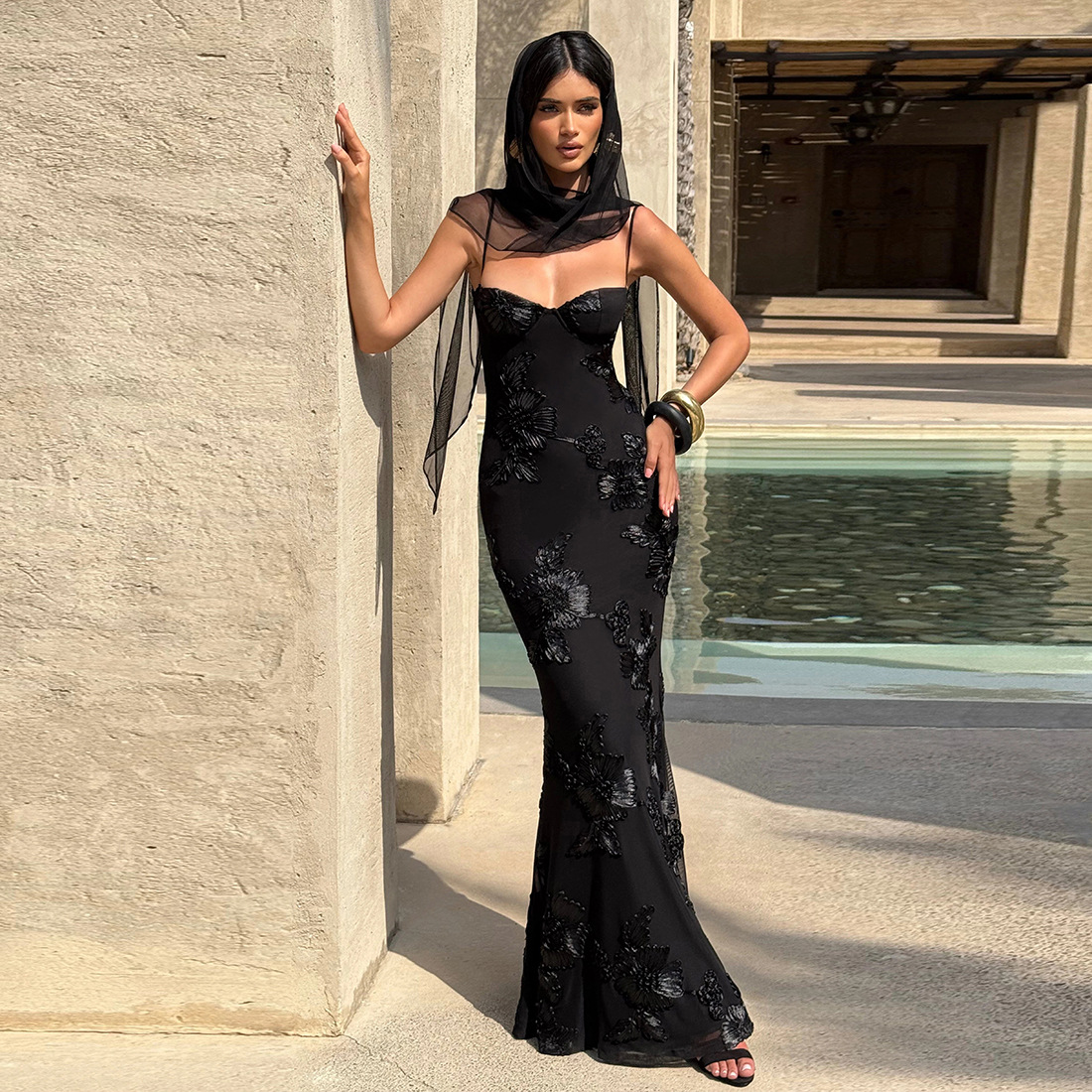 One-Shoulder Sleeveless High Waist Bodycon Dress