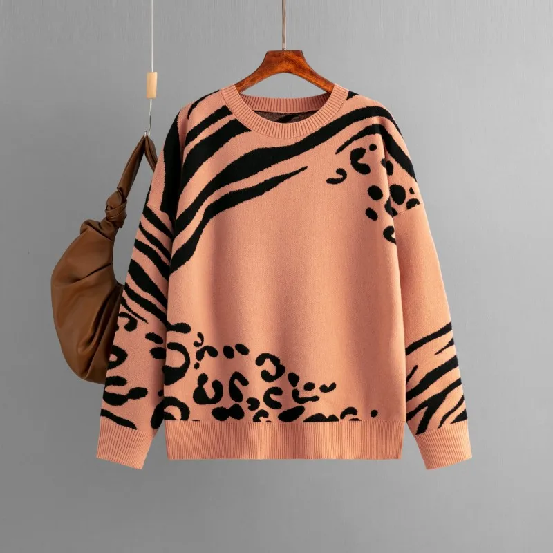 Woman's Animal Print Viscose Sweater