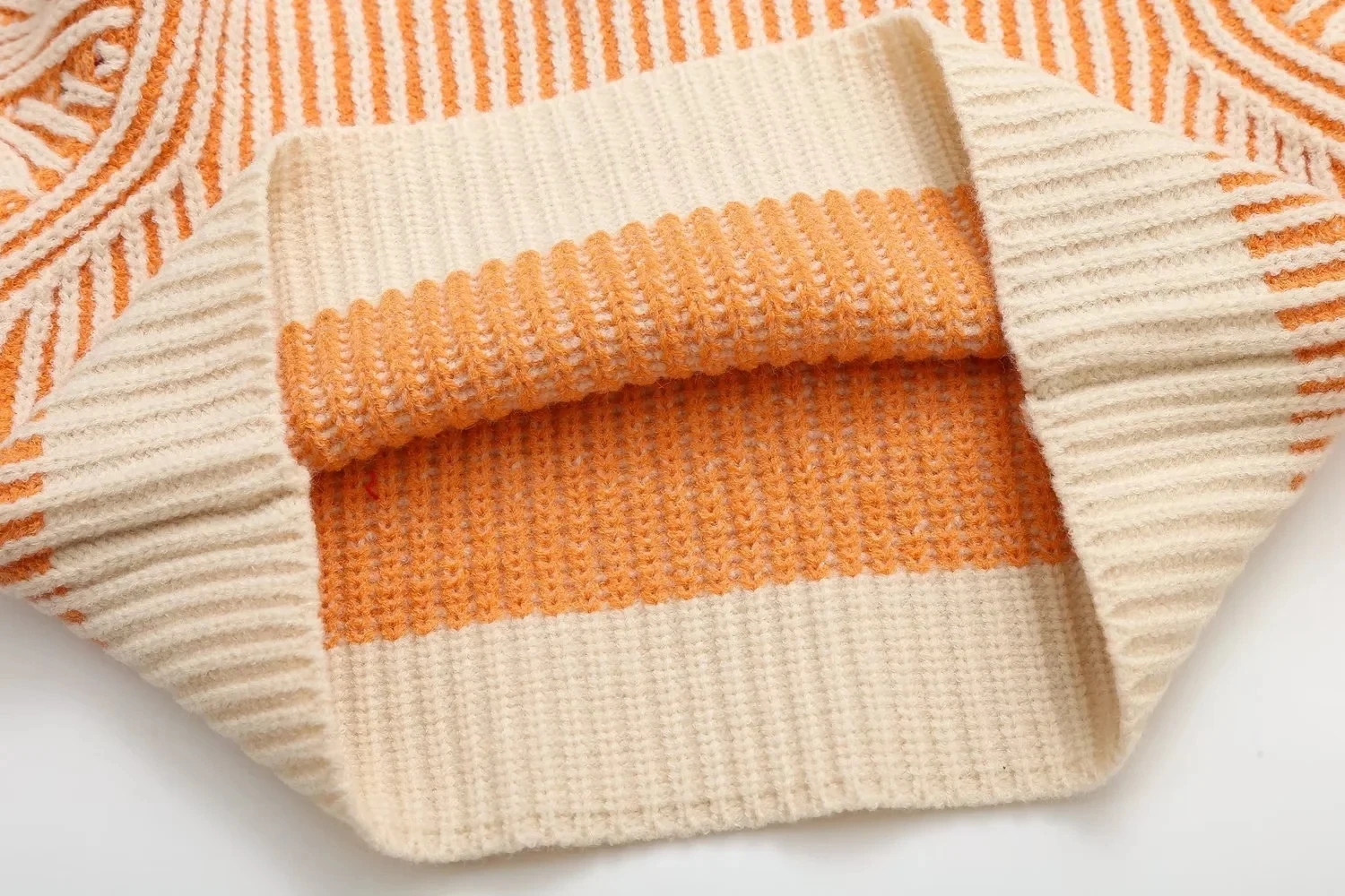 Ladies Crew Collar Banded Wrist-Length Keyhole Sweater