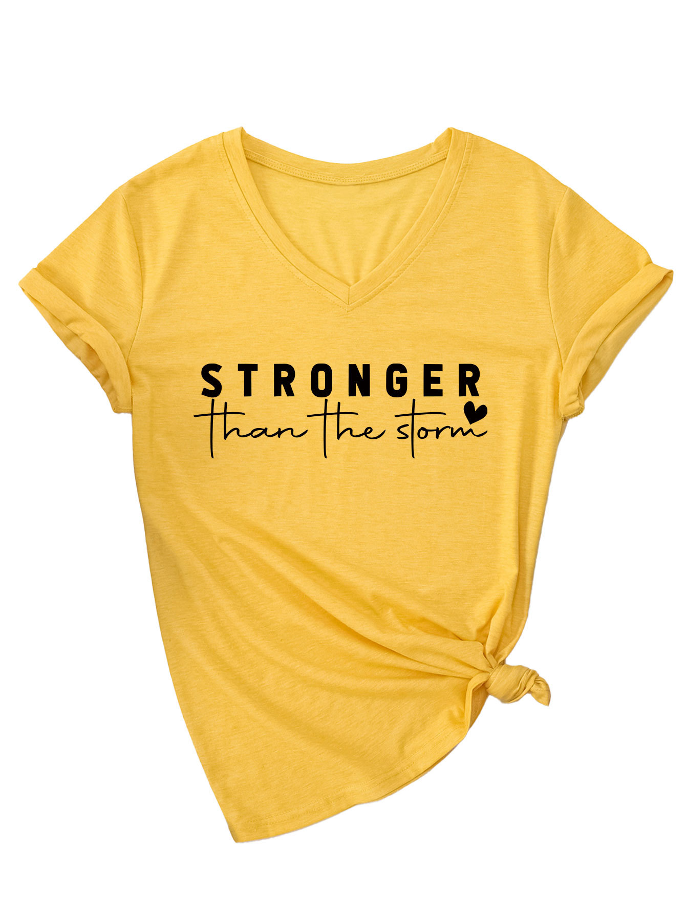 Geometric Print Plunge Front Ladies Tee