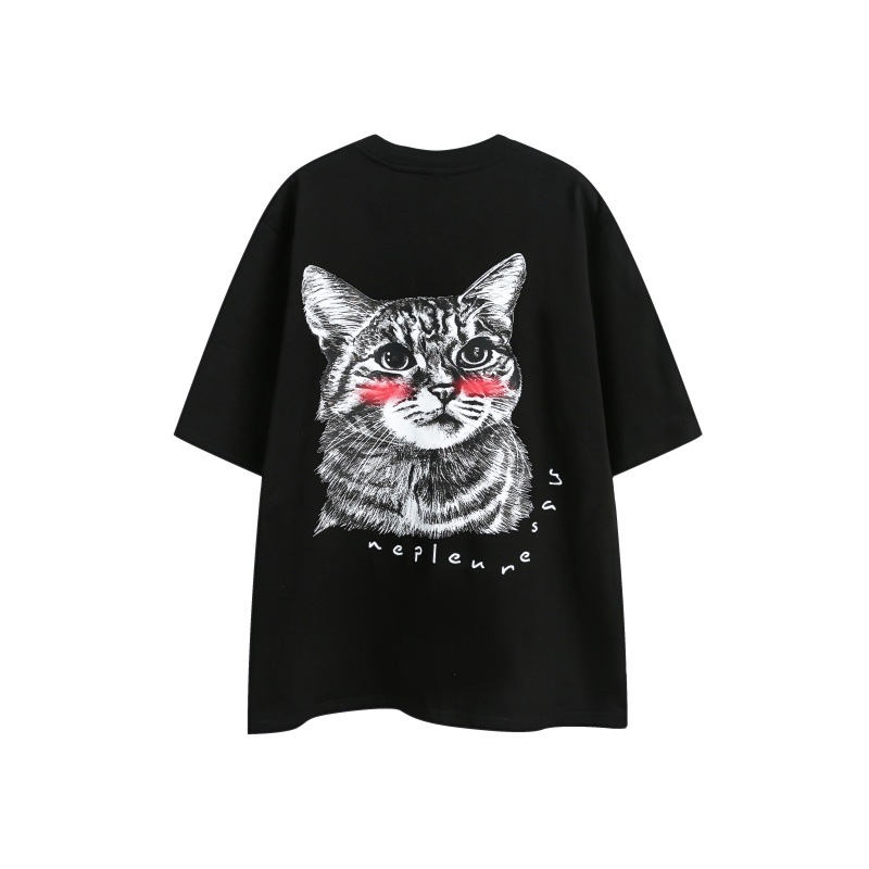 Oversized Unisex Japanese Retro Letter Crew Neck Tee