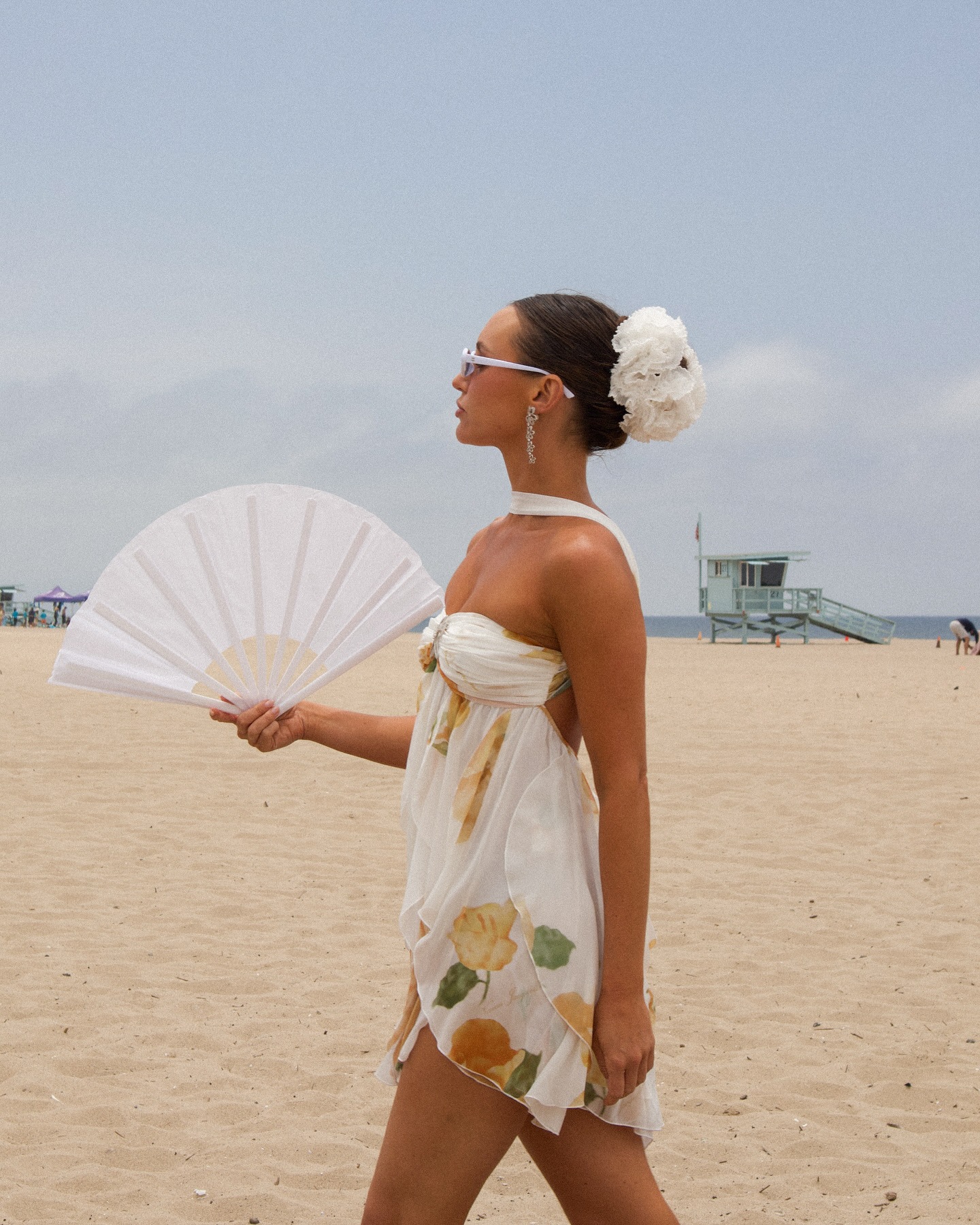Chiffon Printed French Halter Noble Fairy Dress Holiday Wind Sexy Backless Short Skirt