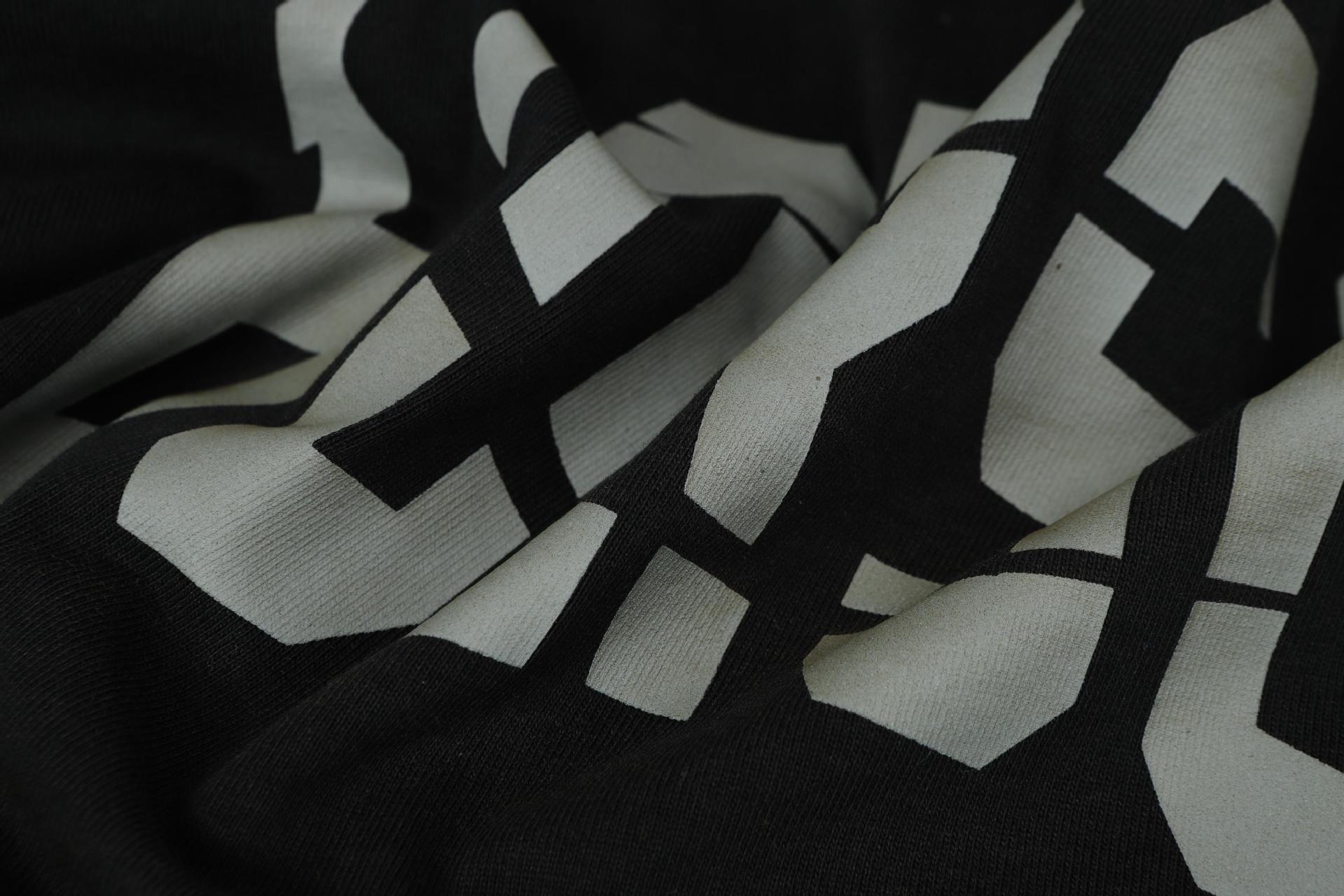 Cotton Vintage Letter Print Contrast Mock Layered Hoodie
