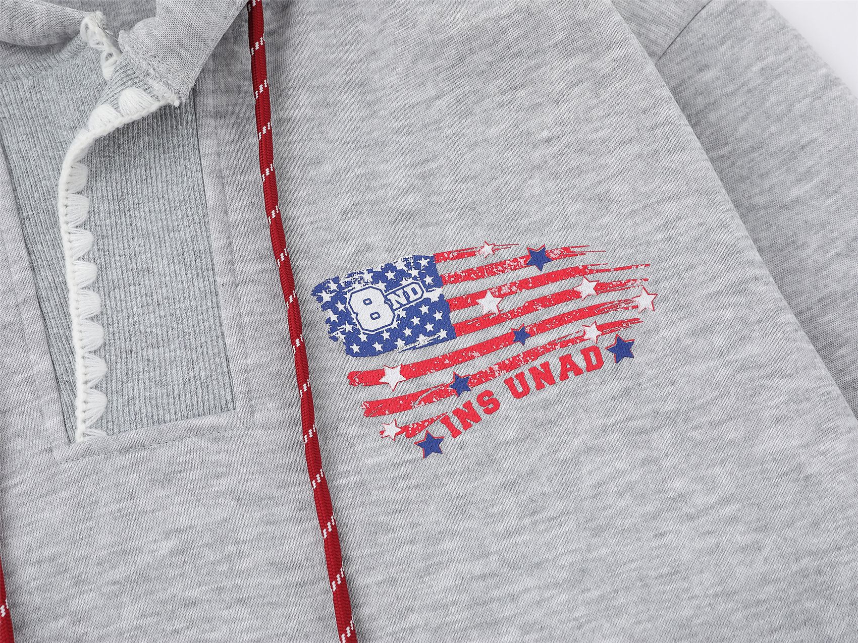 Unisex American Retro Alphabet Cotton Hoodie
