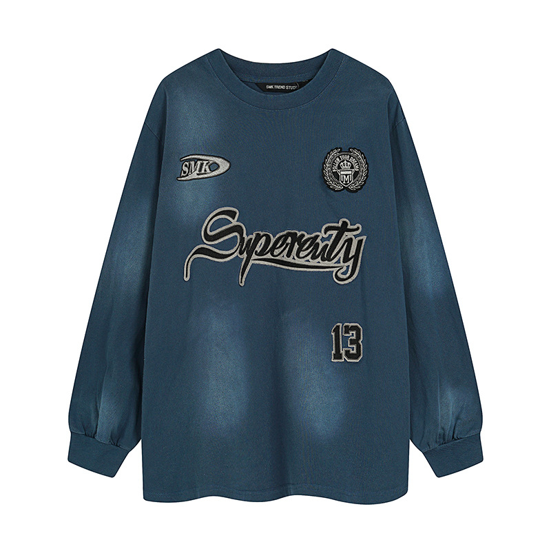 Vintage Mixed Stitched Cotton Crew Sweatshirt