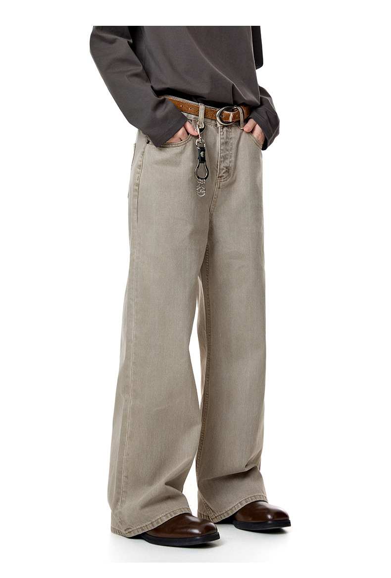Washed Casual Straight Pants for Men and Women