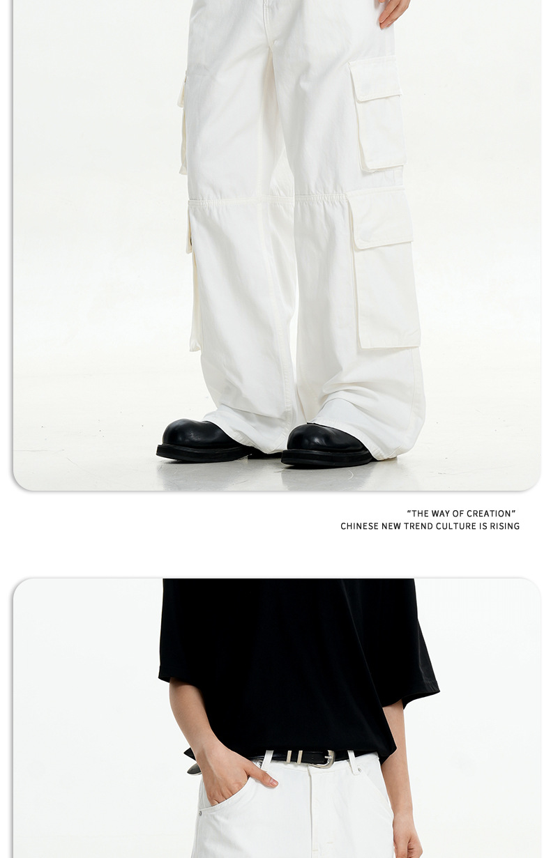 Work Pants for Men and Women Pure Cotton Vintage Straight Leg Casual Wide-Leg Long Pants