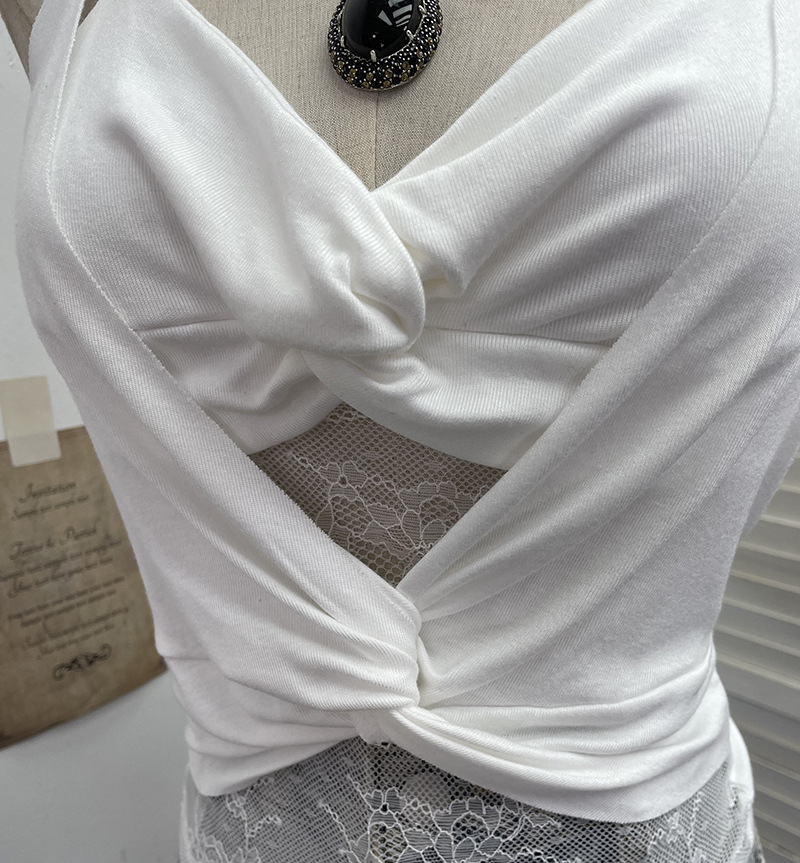 Solid Color Sexy Asymmetric Wrap Top