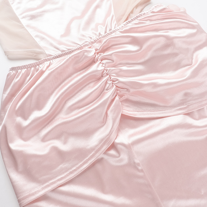 High Waist Bodycon Panelled Polyester Tube Dress