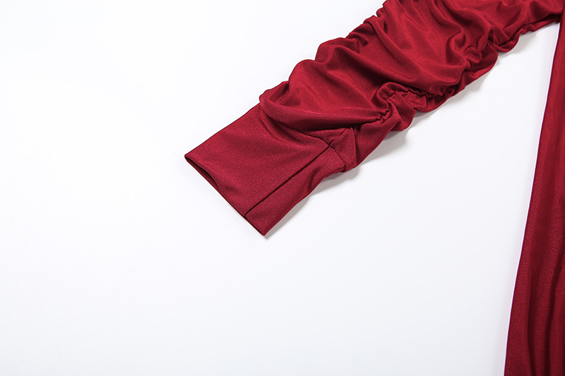 Plain Open Back Bodycon Turtleneck Full Sleeve Dress