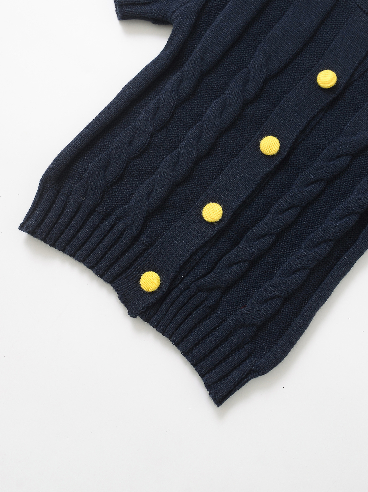 Crew Button-Front Solid Three-Quarter Sweater