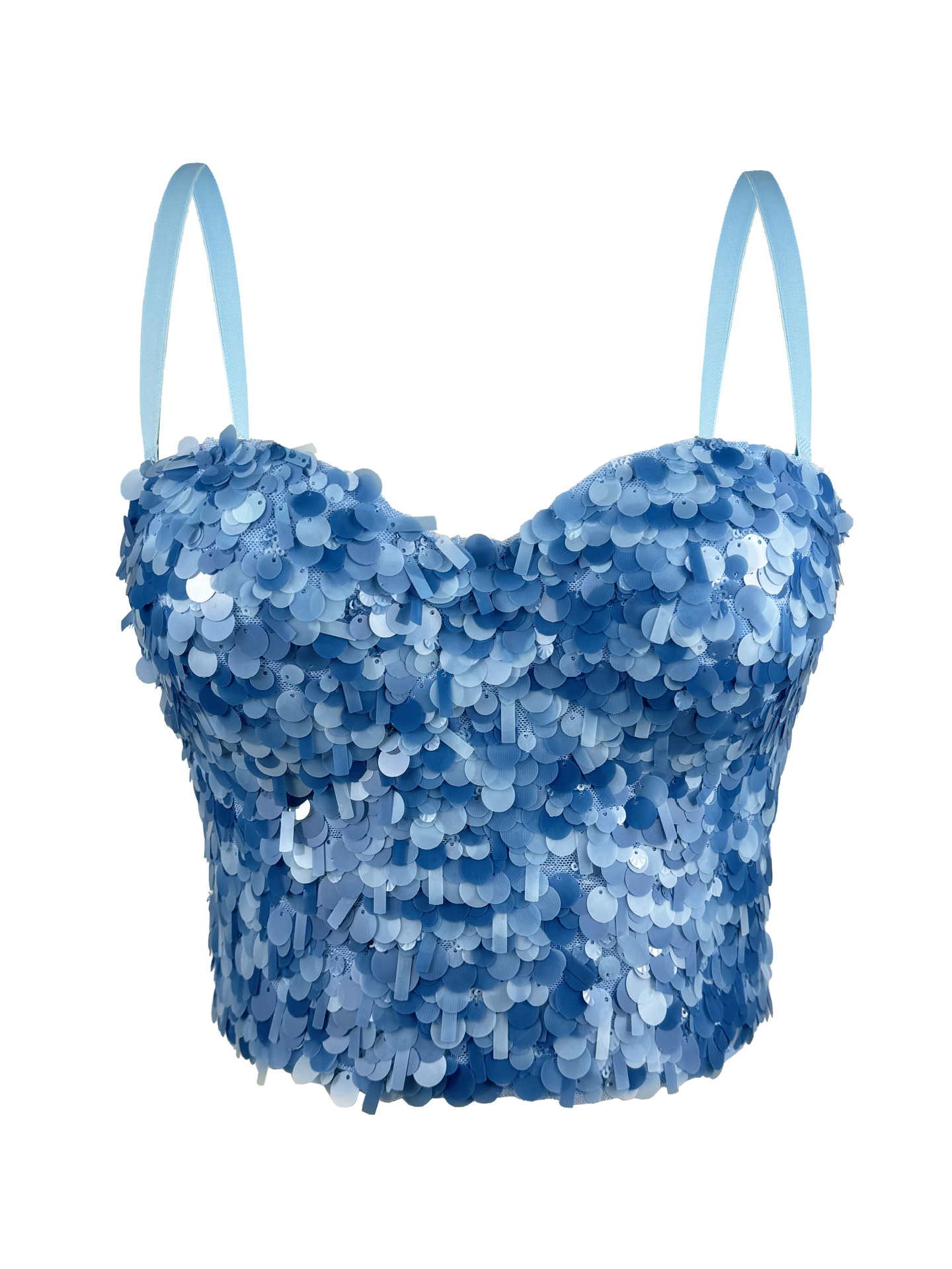 Shiny Sequin Strapless Top Heavy Work Sexy Outerwear Backless Body Shaping Boned Bra Party Performance