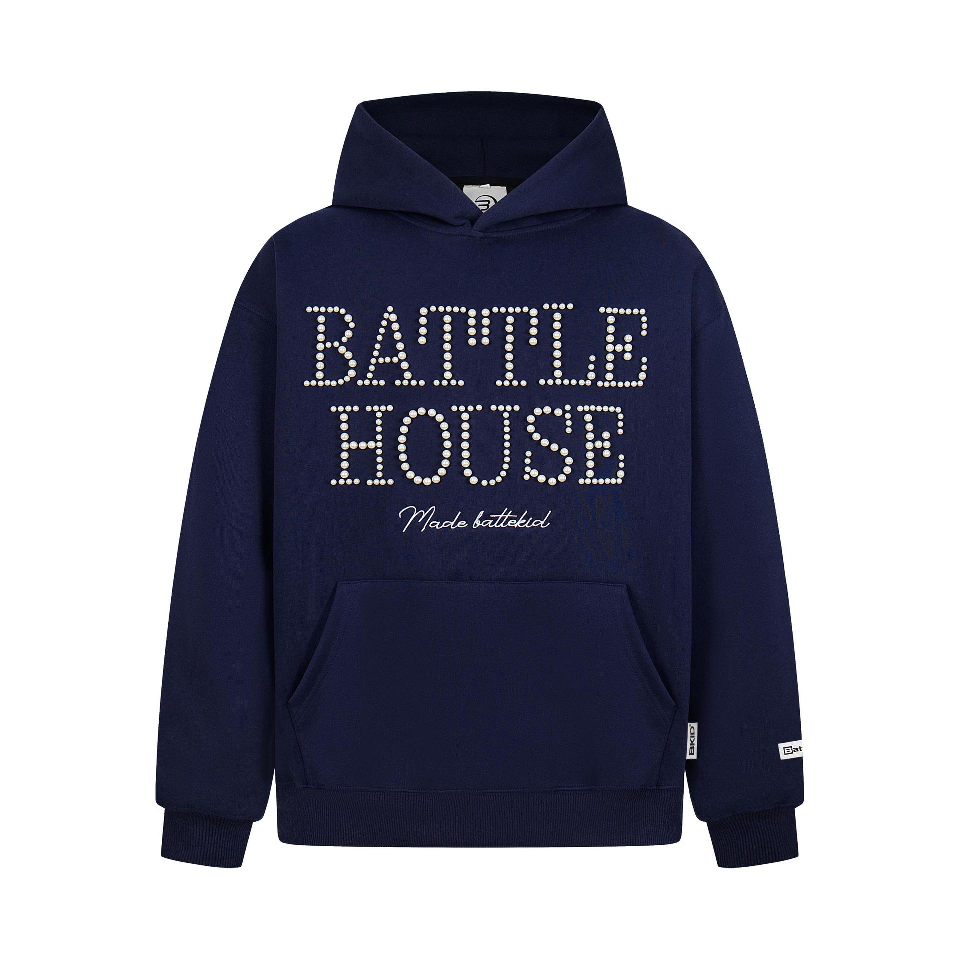 Cotton Urban Alphabet Beaded Hoodie