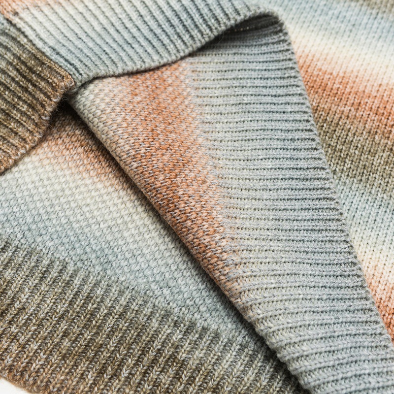 Oversized Color Block Workwear Crew Sweater