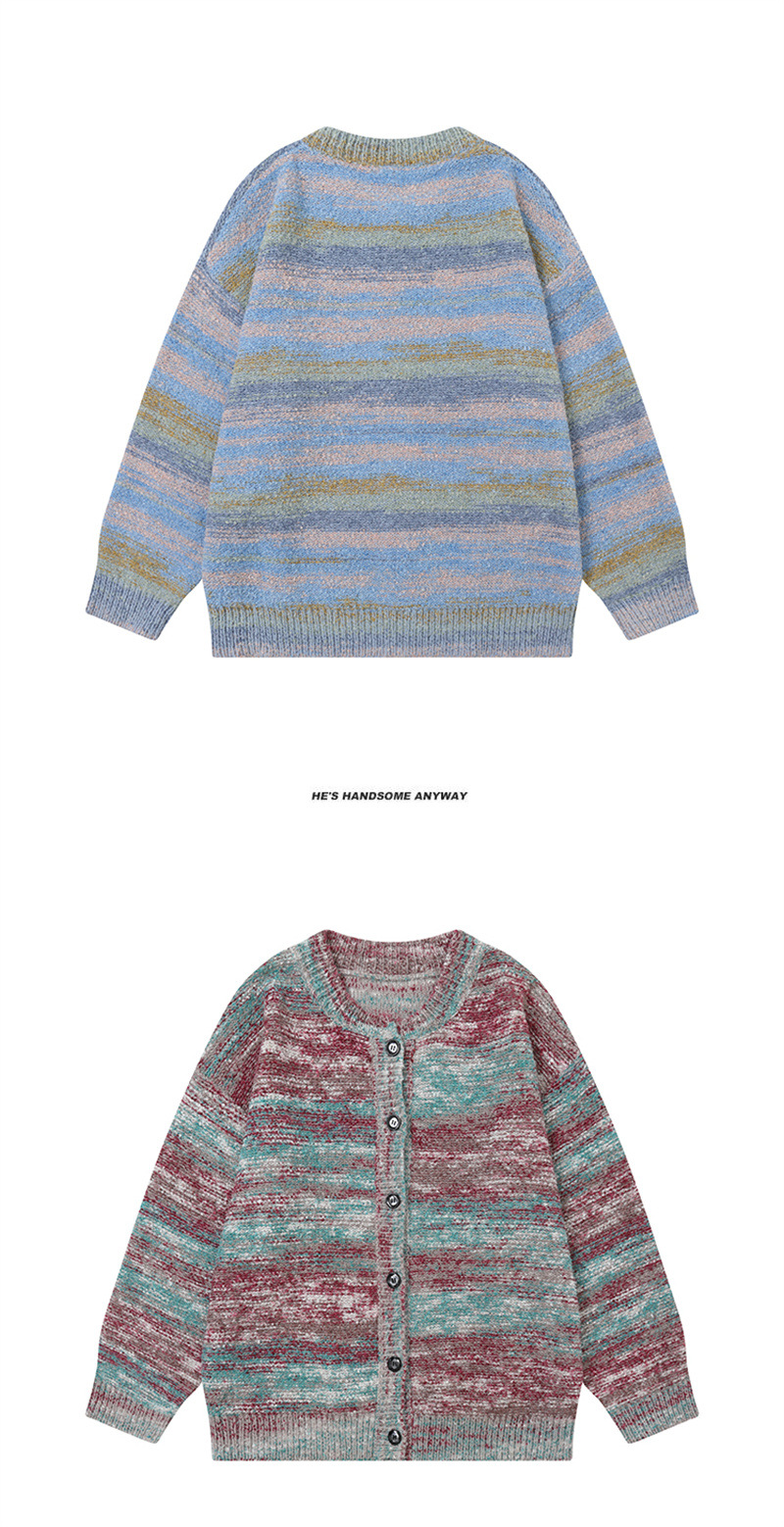 Unisex Oversized Japanese Workwear Jacquard Cardigan