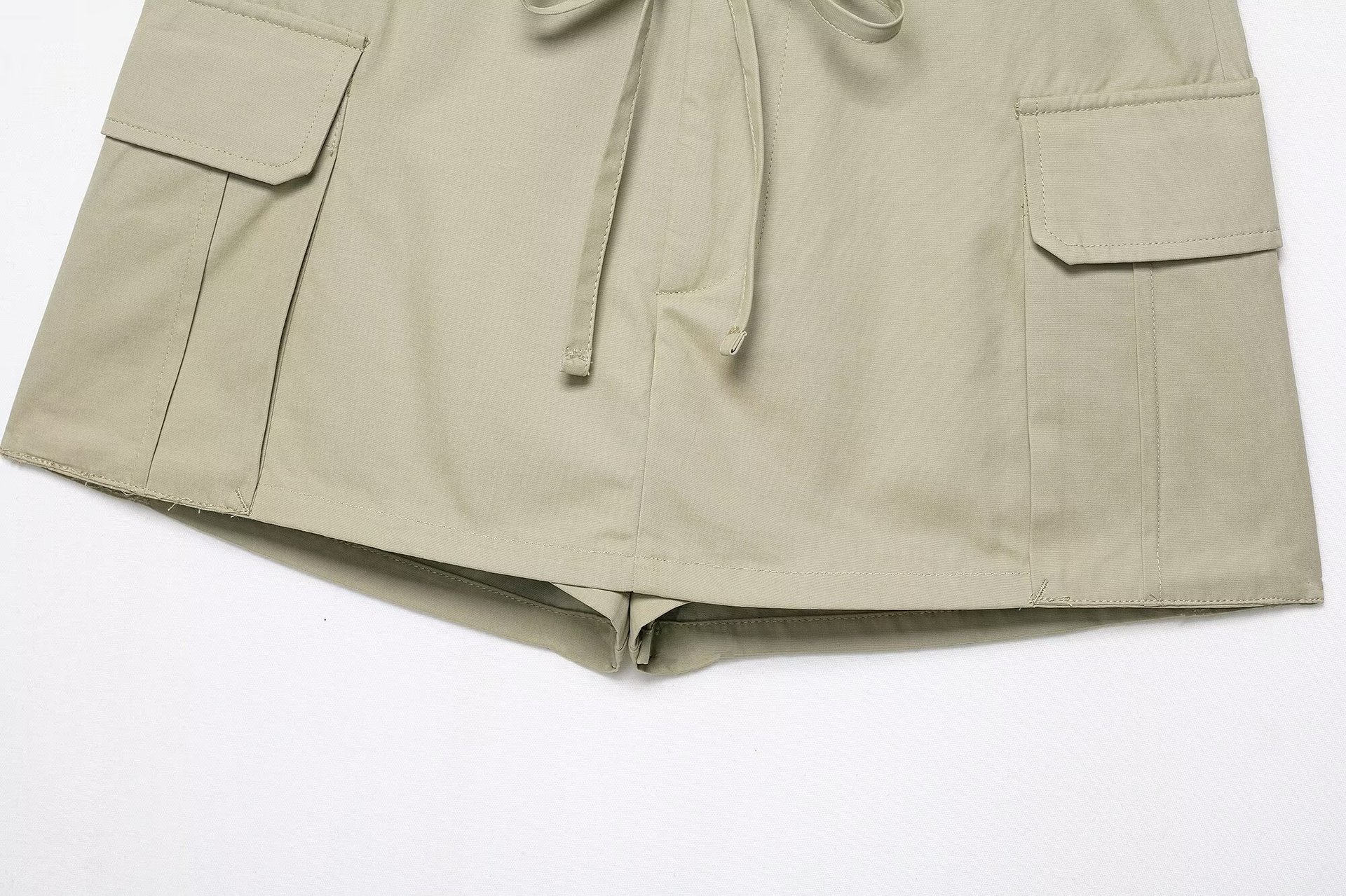 Ladies Cinch Plain Sash Waistband Utility Skirts
