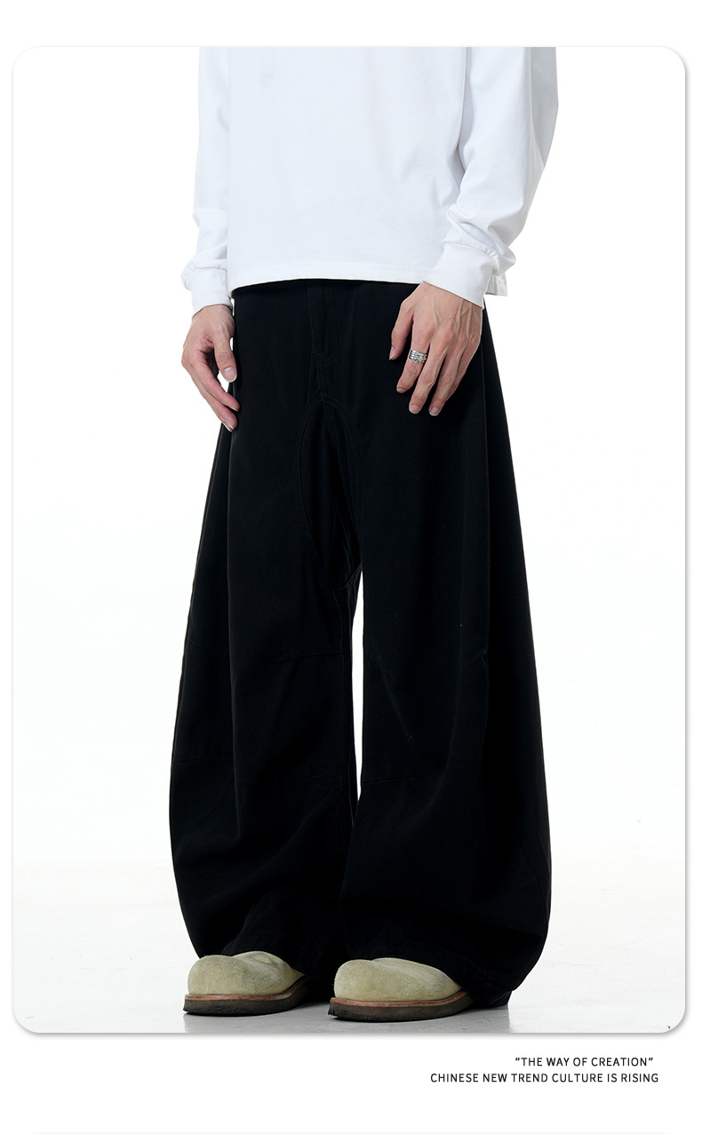 Slimming Simple Workwear Wide-Leg Three-Dimensional Casual Long Pants