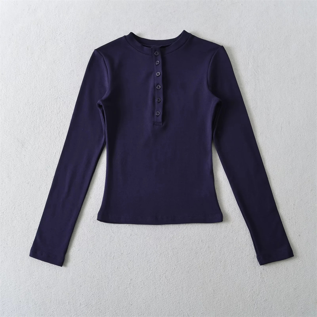 Sexy Chic Plain Wrist-Length Snug Tee