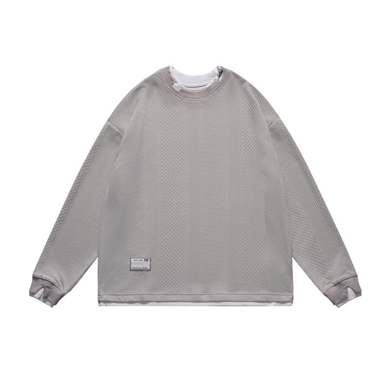 Layered Letter Print Oversized Hood Sweatshirt