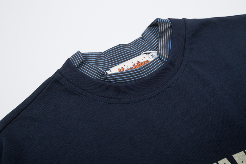 Gender Neutral Oversized Typography Layered Crew Collar Sweater