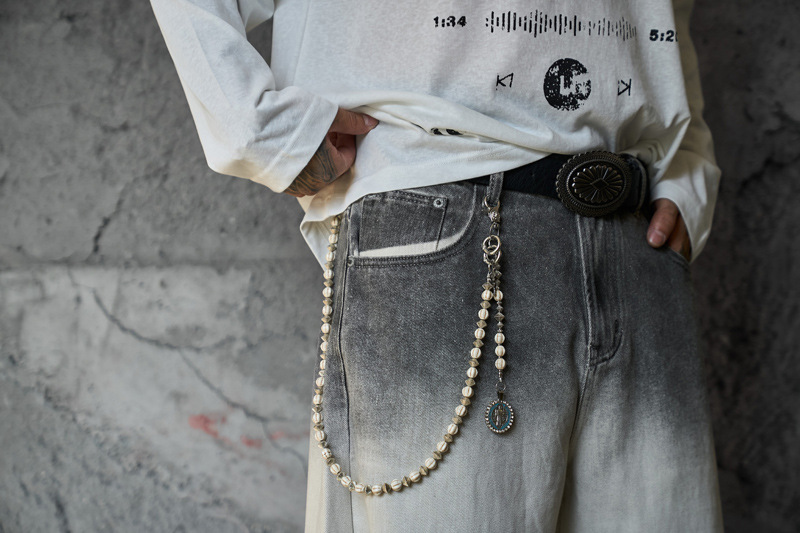 Streetwear Hip-Hop Style Gradient Color Wide-Leg Denim Pants Straight Leg Design Retro Knife-Edge Floor-Length Trousers