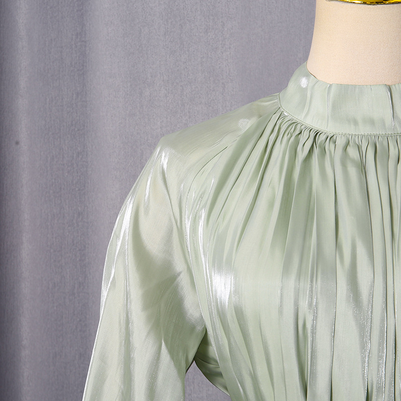 Cotton Blend Fit and Flare Ruffle Maxi Dress