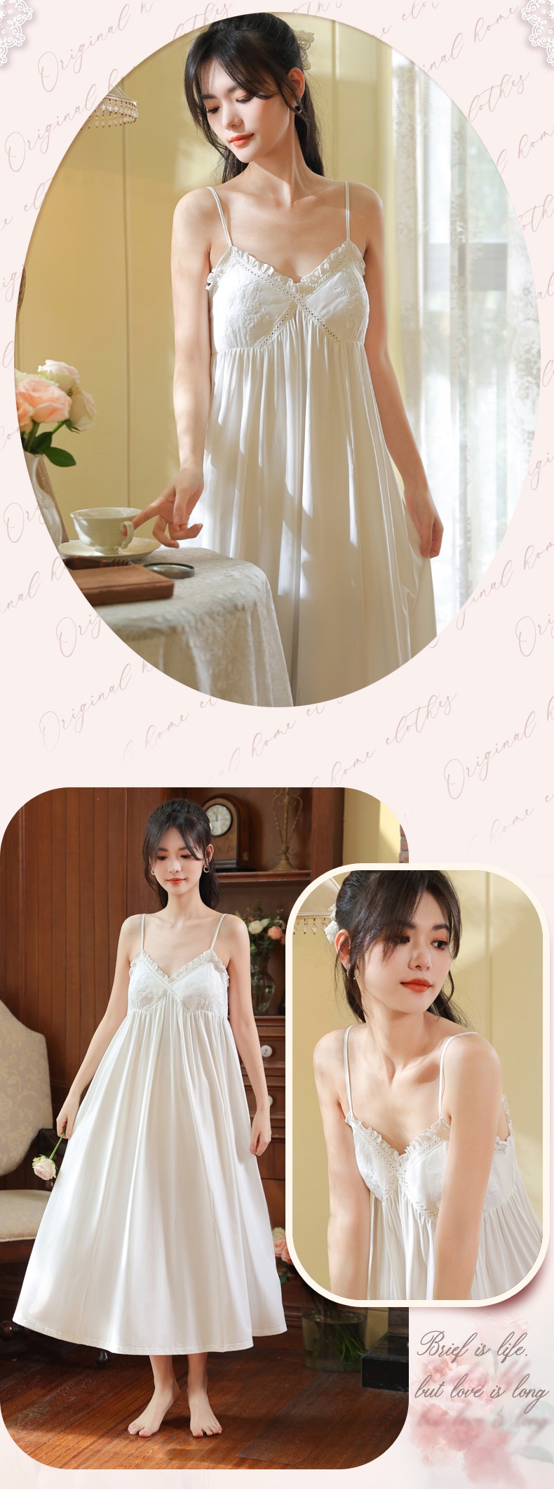 Cotton V-Neck Sleeveless Midi Bust Padded Lounge Dress