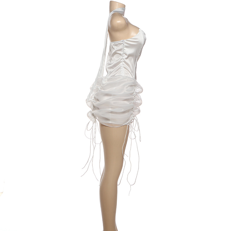 Collarless Bandeau High Waist Open Back Bodycon Dress