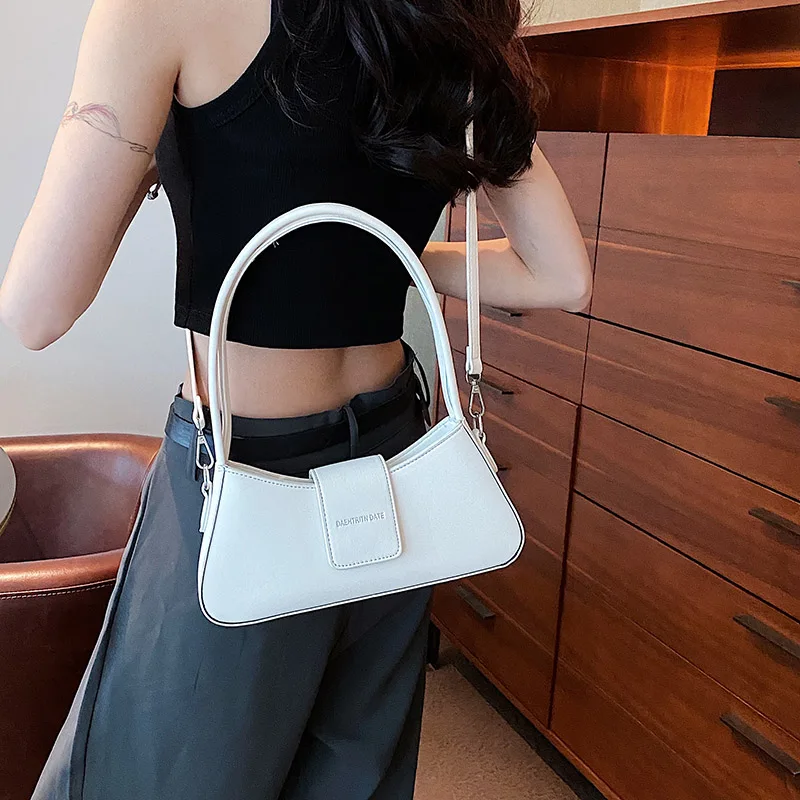 Small PU Leather Underarm Shoulder Bags for Women Designer Fashion Handbags Trend Ladies Solid Color Crossbody Bag