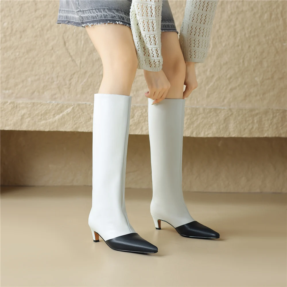 Ladies Classic Pointy Cowhide Tall Boot