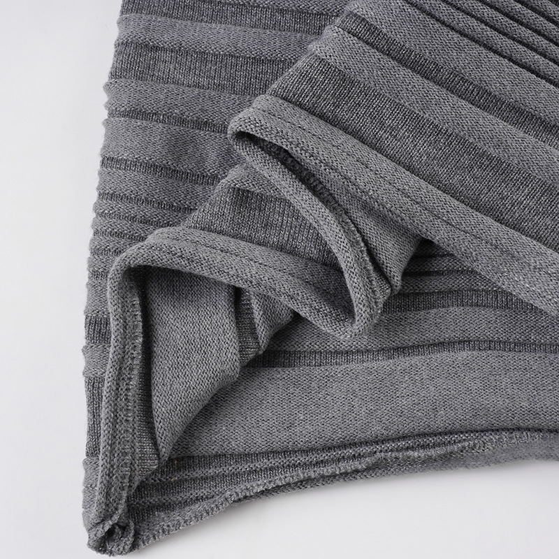Banded Asymmetric Neck Contour Sweater Dress